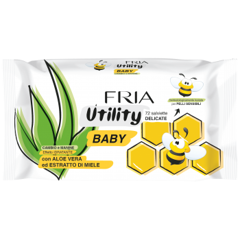 FRIA jemné dětské utěrky s aloe vera a medovým extraktem pro výměnu plen a hygienu rukou 72ks FRIA - 1