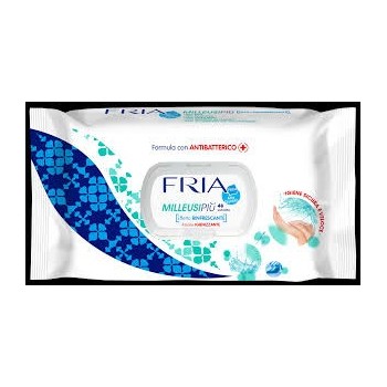 FRIA antibakteriální vlhčené čistící ubrousky s dezinfekčním a osvěžujícím účinkem s klipem 48 ks  - 1