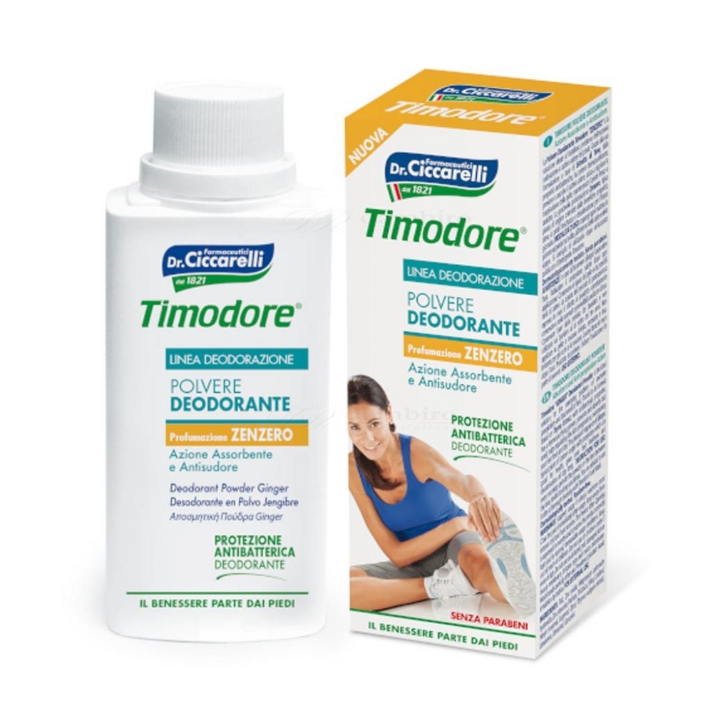 TIMODORE antibakteriální deodorant anti-perspirant pudr na chodidla se zázvorem 75 ml Timodore - 1